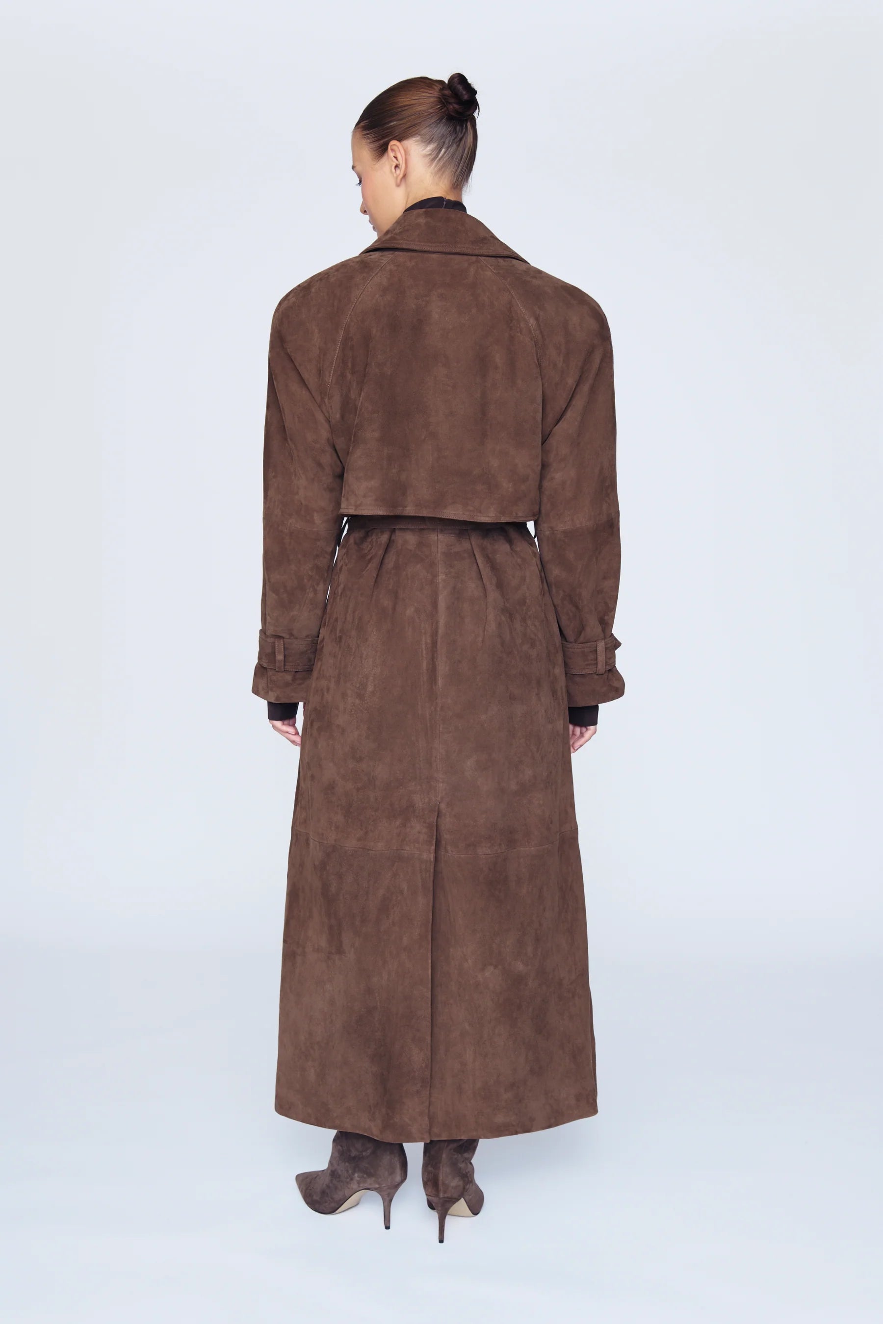 Eva Suede Trench Coat - Mocha