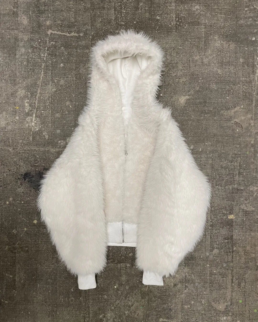 YETI FUR REVERSIBLE ZIP HOODIE JACKET