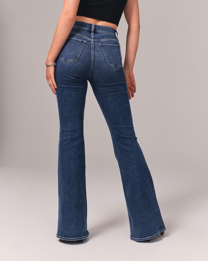 High Rise Stretch Flare Jeans