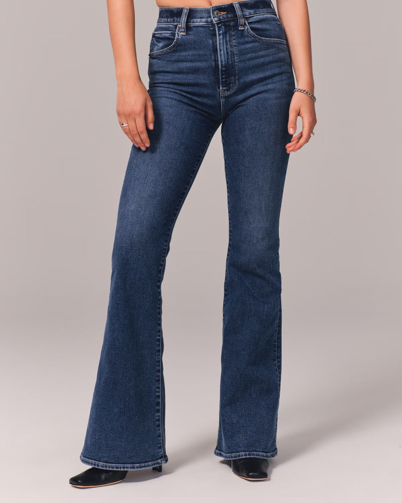 High Rise Stretch Flare Jeans