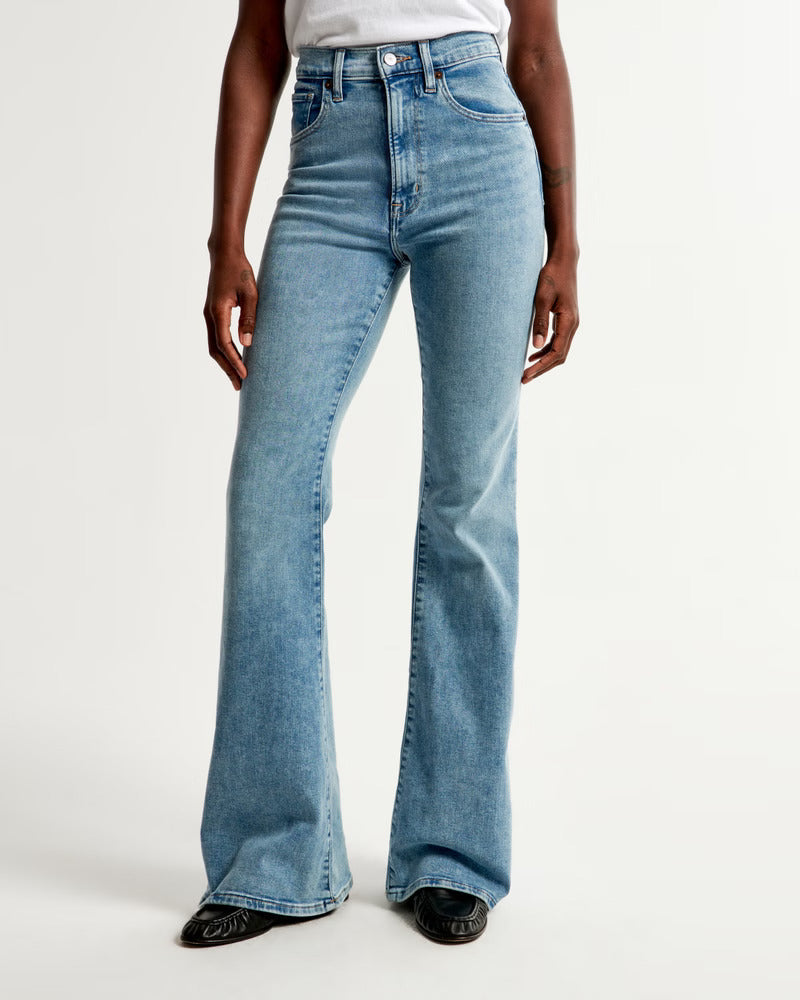 High Rise Stretch Flare Jeans