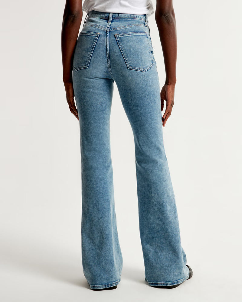 High Rise Stretch Flare Jeans