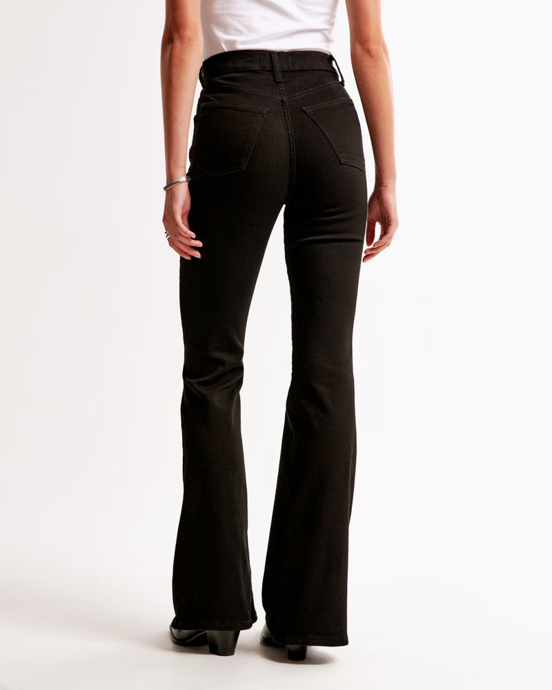 High Rise Stretch Flare Jeans